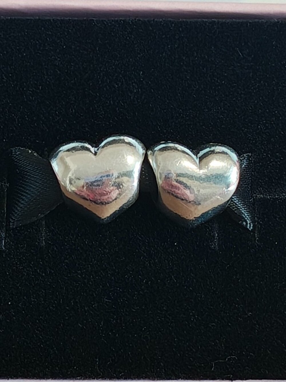 Authentic Pandora Large Smooth Heart Charm 790137 Retired Set of 2 Hearts